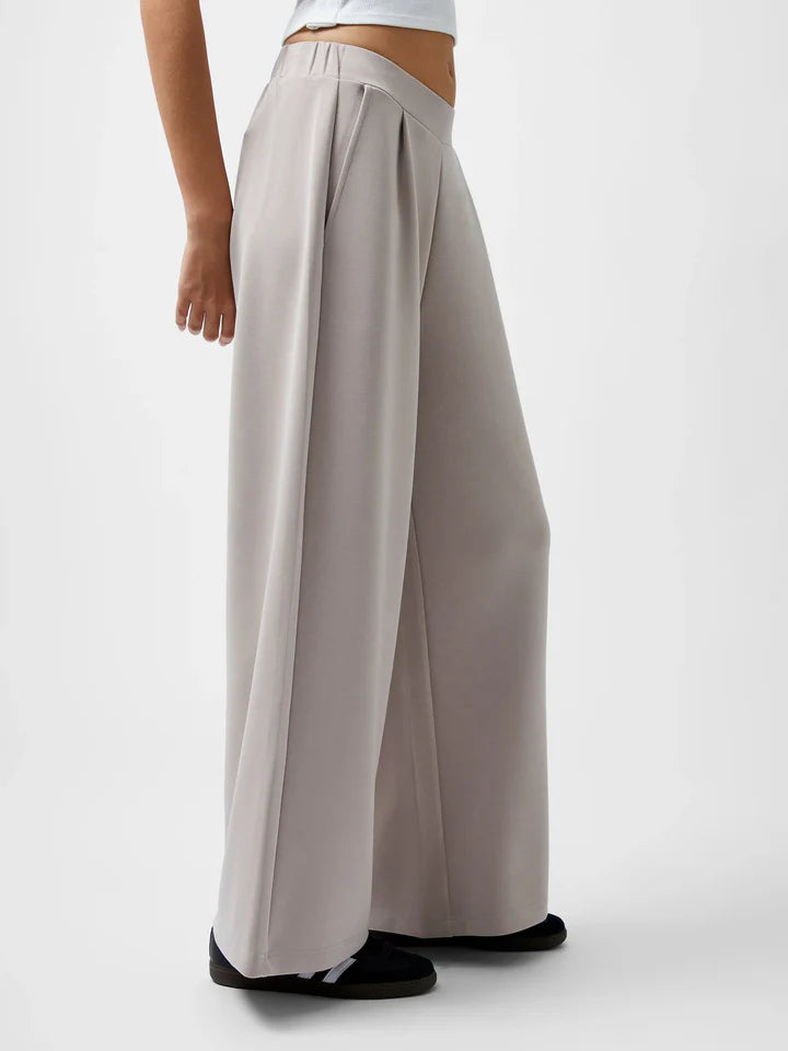 Wren Wide Leg Trouser - Washed Macchiato