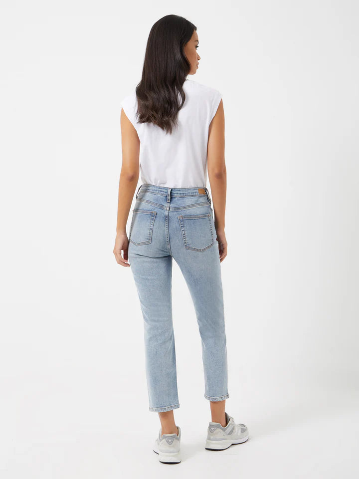 Stretch Cigarette Ankle Jeans - Bleach Wash