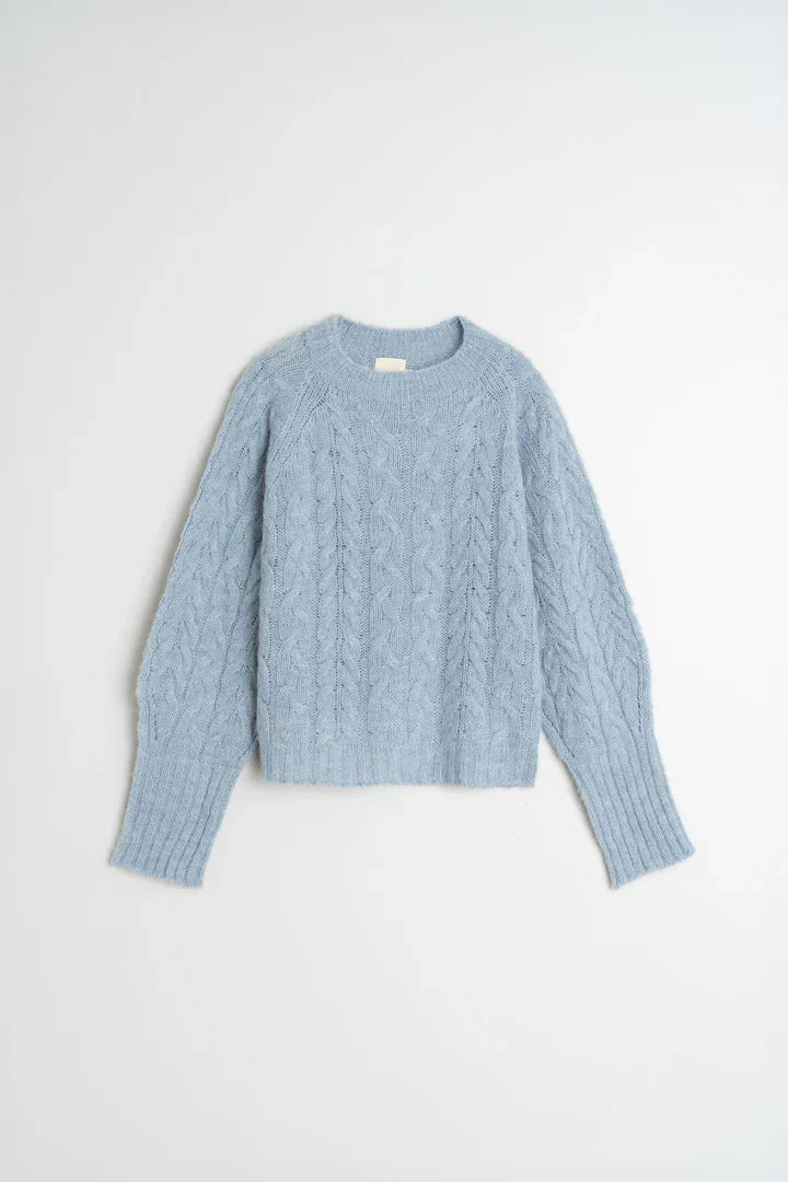 Cable Knit Jumper - Sky