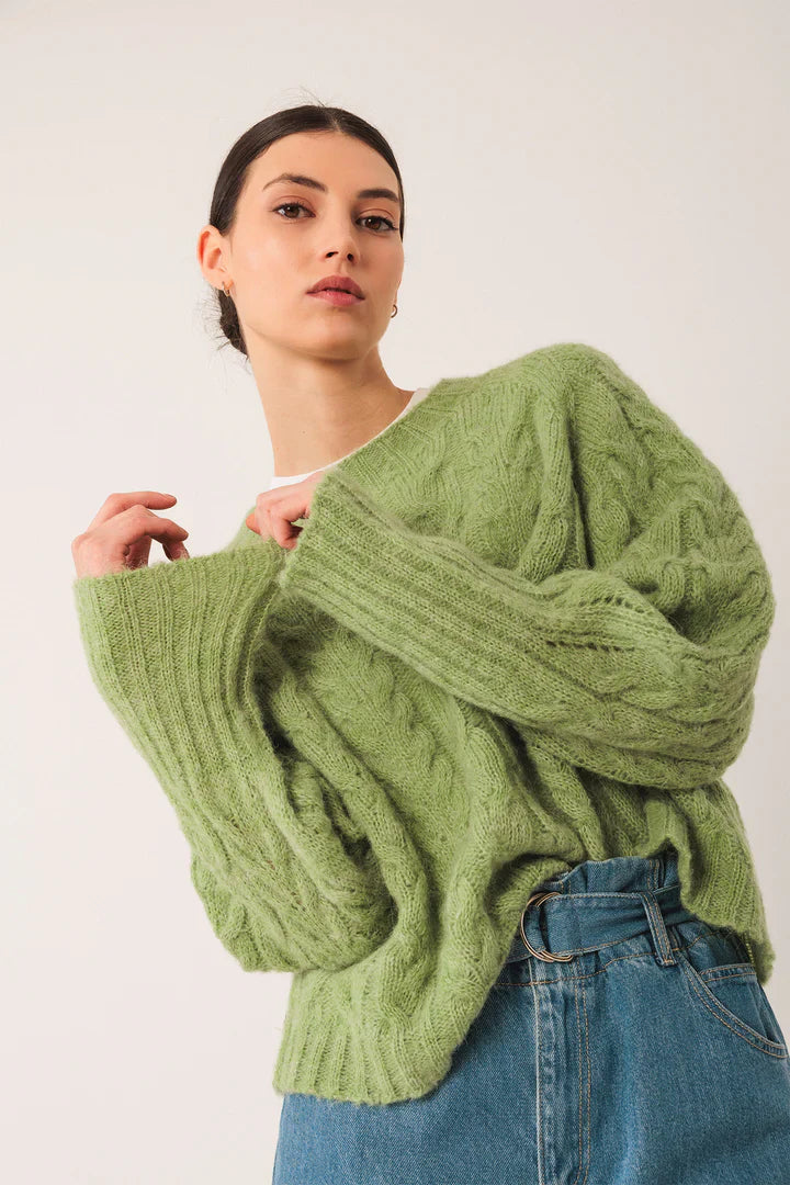 Cable Knit Jumper - Matcha