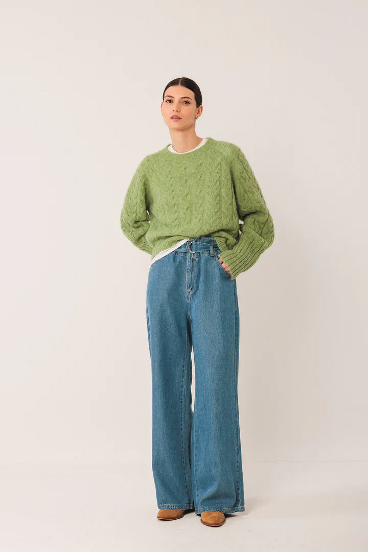 Cable Knit Jumper - Matcha
